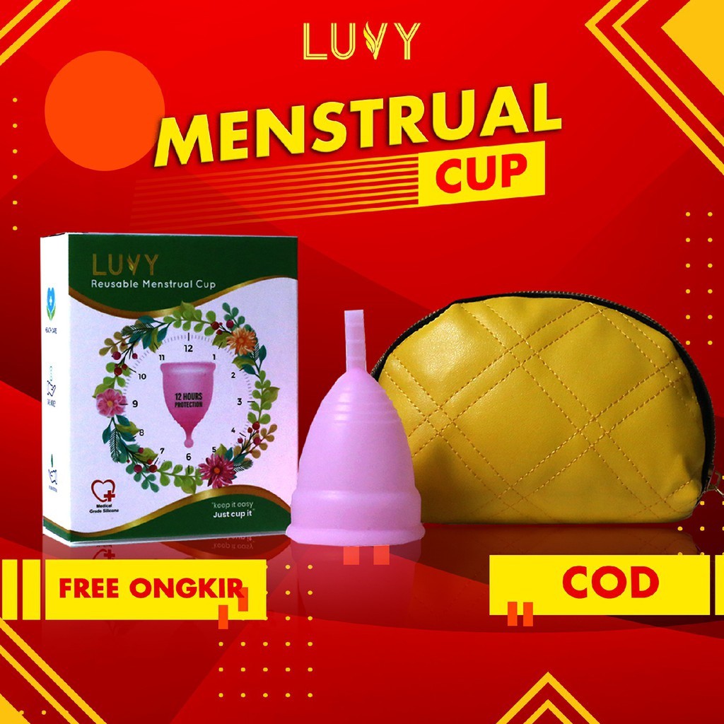 MENSTRUAL CUP MENSTRUASI KEWANITAAN SILIKON MEDICAL GRADE LUVY. PENGGANTI TAMPON PEMBALUT
