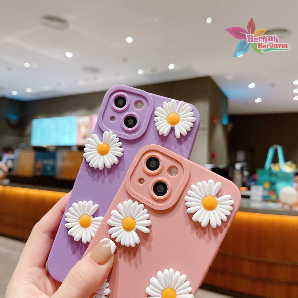 SOFTCASE PROCAMERA BUNGA DAISY 3D SAMSUNG A71 A72 4G A73 A750 A7 2018 BB7052