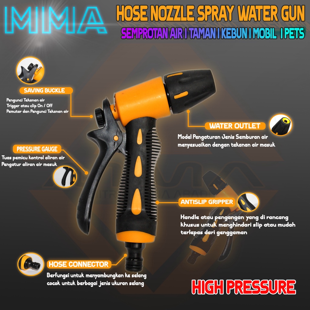 Semprotan Air Gagang Karet I Semprotan Taman Kebun I Hoze Nozzle