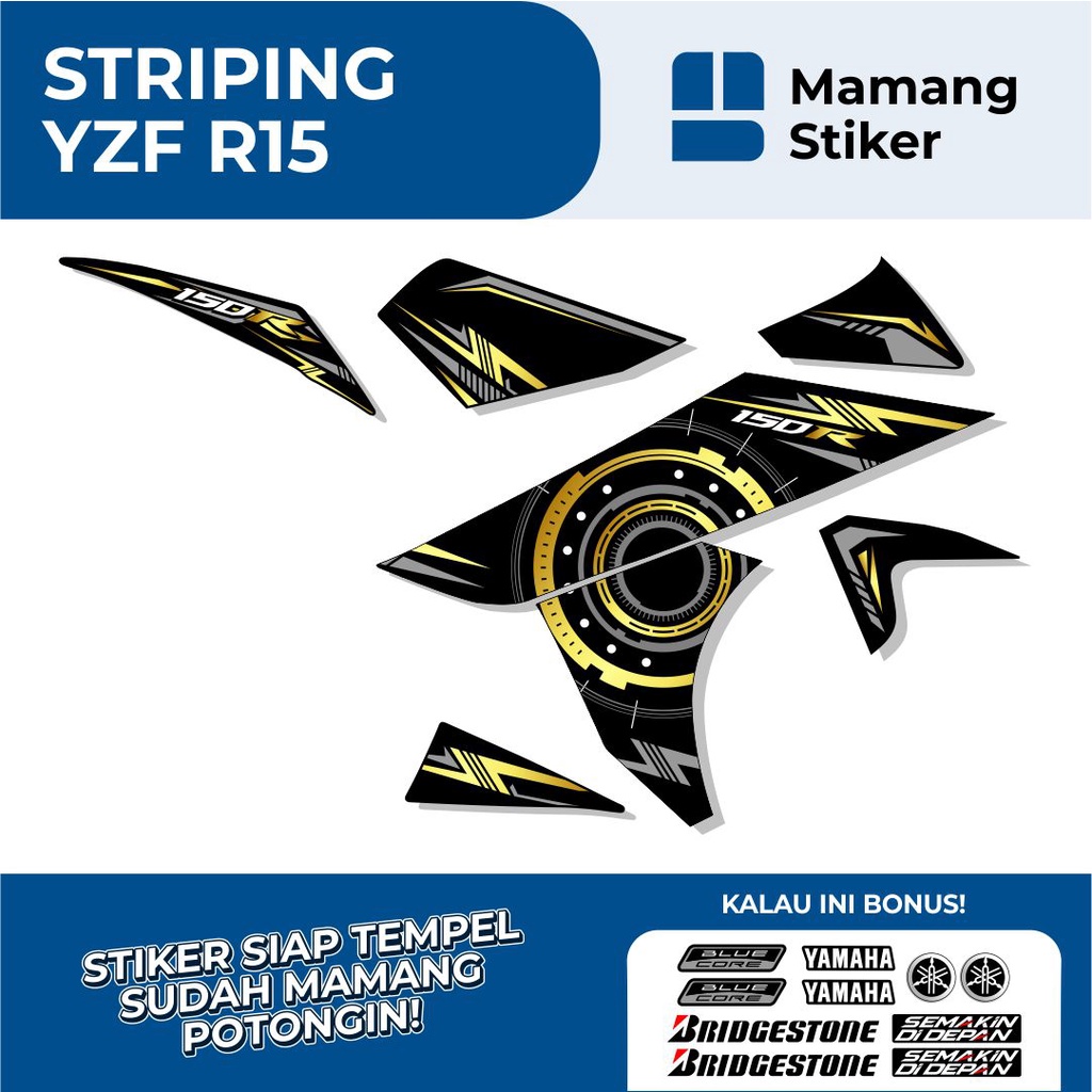 STRIPING YAHAMA R15 V2 SEMIFULLBODY GRAFIS (2) SIMPEL/STICKER MOTOR R15 LAMA SEMI FULL BODY/STIKER R