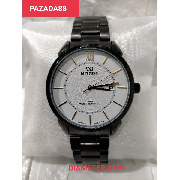 NEW MODEL MIRAGE ARP 8744-M/JAM TANGAN PRIA RANTAI STAINLESS STEEL WATER RESISTANT 3 ATM