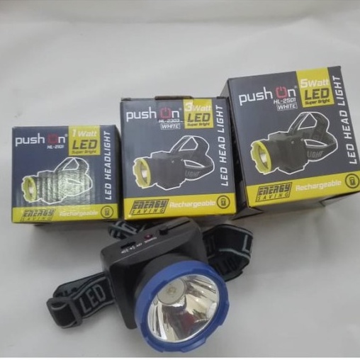 [PROMO] SENTER KEPALA/HEADLAMP PUSH ON HL-2303 CAHAYA 3 WATT BATRAI AWET DAN TAHAN LAMA