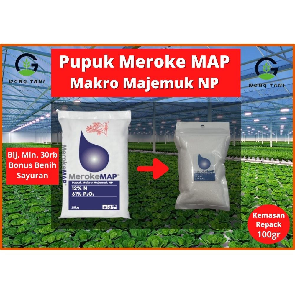 Pupuk Meroke MAP Makro Majemuk NP Nitrogen 12% Phospat 61% Repack 100gr AB-MIX Hidroponik