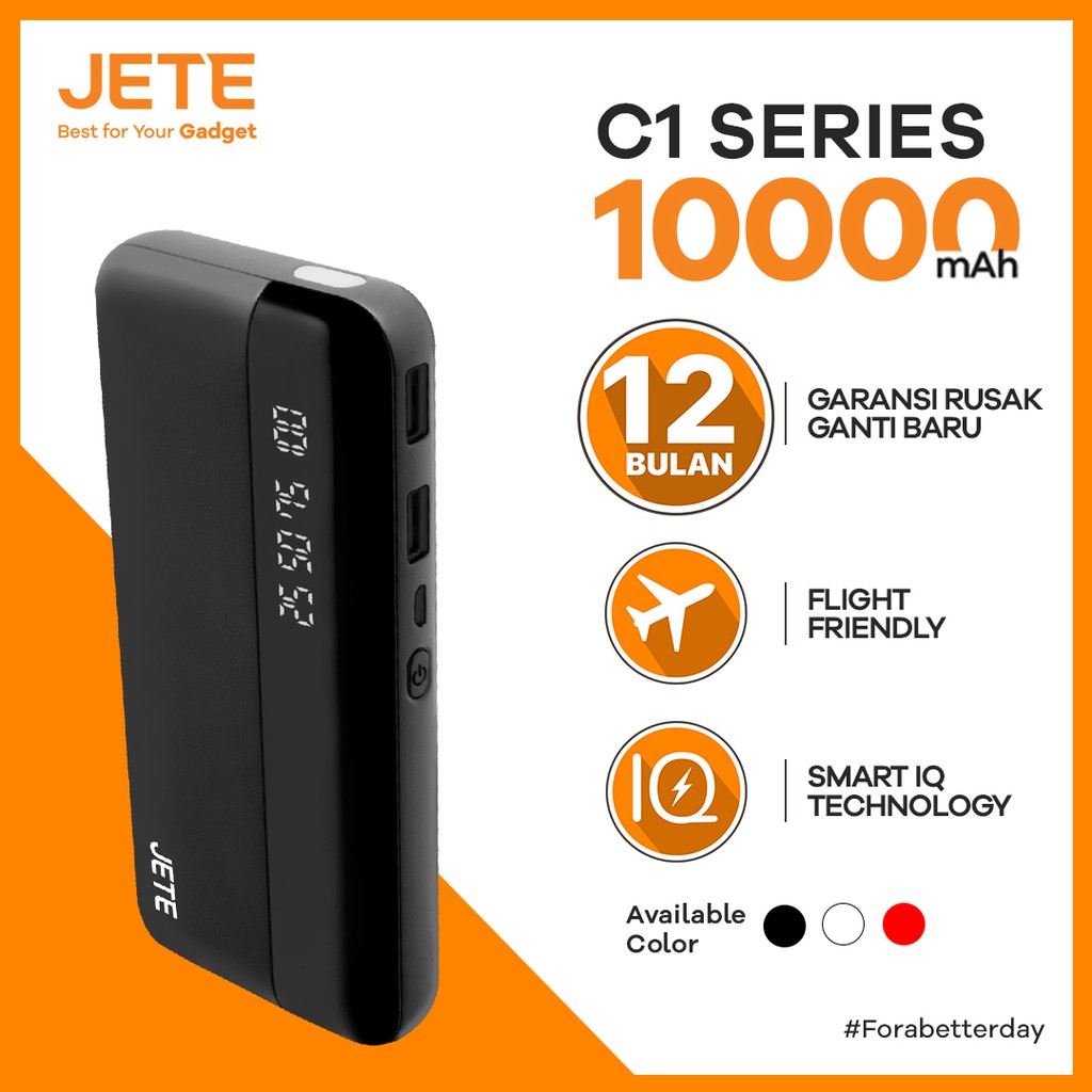 PowerBank 10000 MAh Original JETE Romeo Garansi 1 Tahun