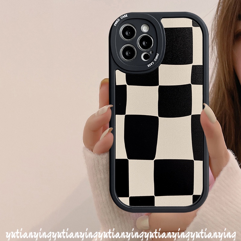 soft case motif papan catur hitam putih untuk oppo a95 a57 2022 a15 a5s a15s a54 a74 a52 a92 a96 a53