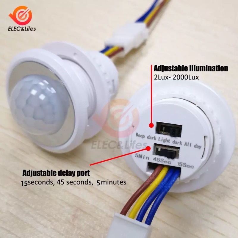 Saklar 220V LED PIR Infrared Sensor Detector IR Infrared Motion Switch Adjustable Waktu Lampu Induksi