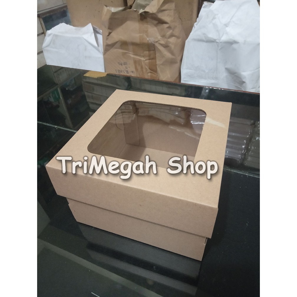 

Kotak Karton Box Kardus Dus Die Cut Kraft display mika Kue Snack 18x18 20x20