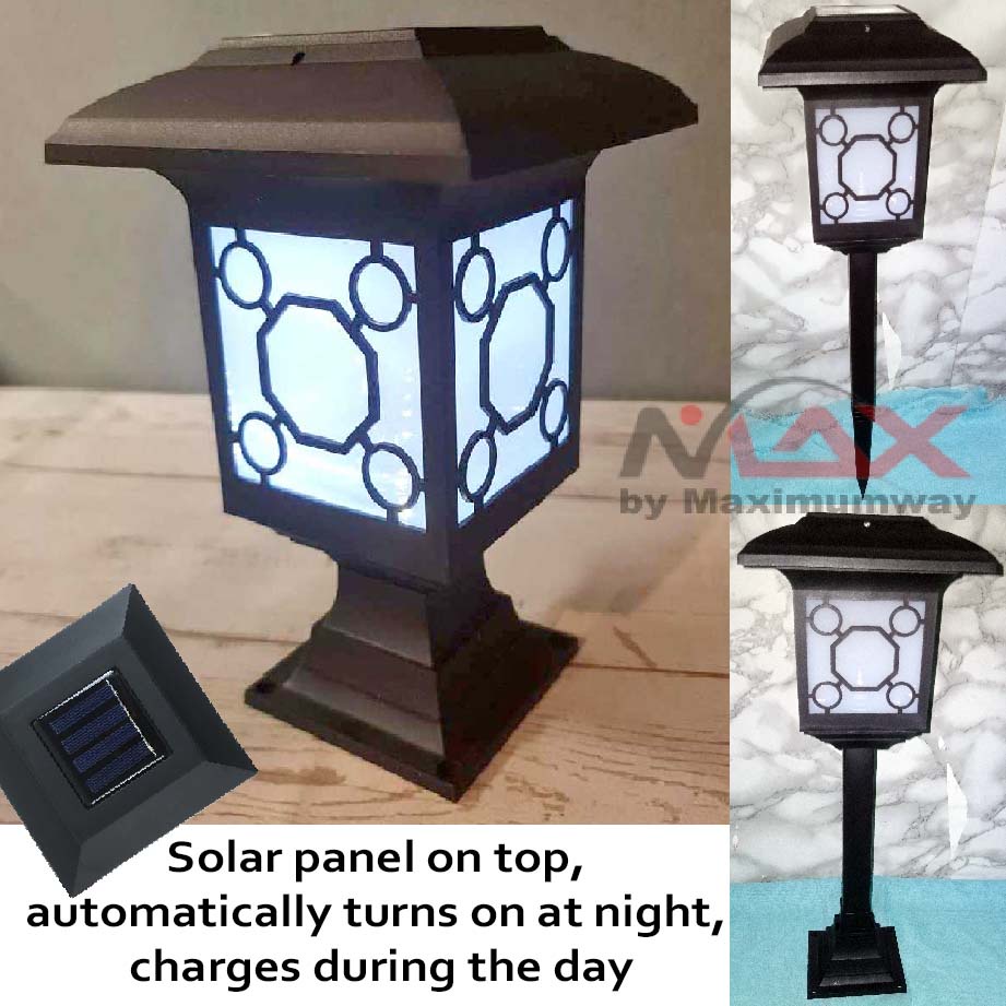 Lampu Taman Lampu Pagar Lampu Tancap Model Antik Retro Solar Panel Tenaga Surya Penerangan Pagar tenaga matahari surya Garden Ground Plug Warm Light Solar outdoor LED landscape lawn light big room light new solar light small palace light garden garden