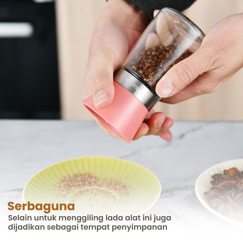 Penggiling Lada Manual Pepper Grinder Tempat Penyimpanan Lada Bubuk