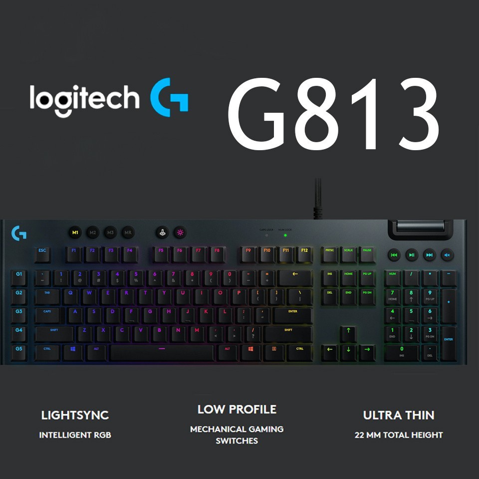 Logitech G813 LIGHTSYNC RGB Mechanical Gaming Keyboard - GL Clicky