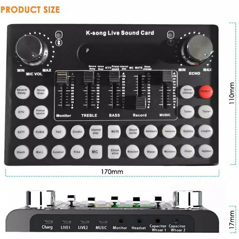 SOUNDCARD BROADCAST F8/F9 / LIVE MIXER F8 F9 PROFESSIONAL EXTERNAL AUDIO USB / SOUND CARD F8/F9/ SOUND CARD F007 / MIXER F007 / SOUNDCARD F007