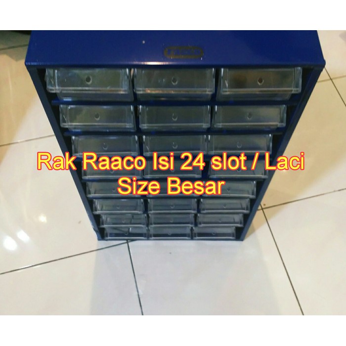 Rak Raaco 24 slot besar Komponen pernak pernik mur baut laci