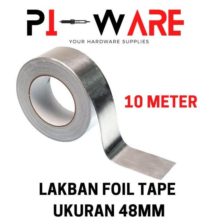 Aluminium Foil Tape Dengan Perekat Ukuran Lebar 48mm Panjang 10 Meter