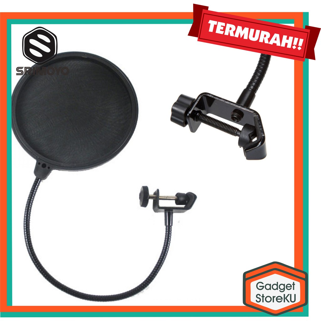 Pop FIlter Mikrofon Dual Layer/ Filter Mikrofon/ Penyaring Suara/ Windscreen Mic