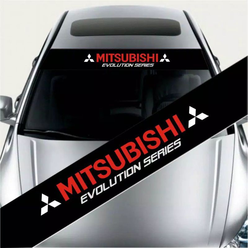 Stiker Kaca depan dan belakang LOGO merk mobil costum MITSUBISHI HONDA TOYOTA dll