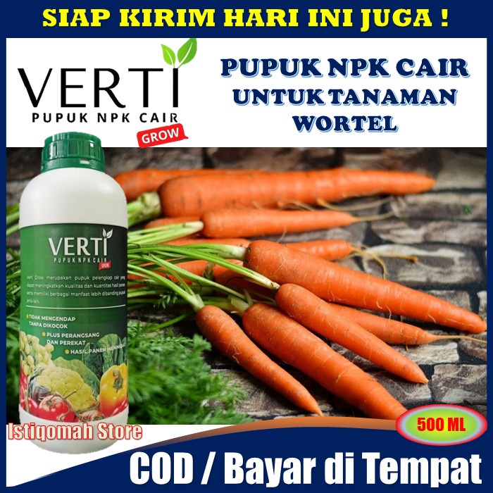 VERTI GROW 500ml Pupuk NPK Cair untuk Tanaman Wortel - Pupuk Cair Pembesar Umbi Wortel - Pupuk yang Bagus untuk Wortel - Pupuk Pembesar Wortel Terbaik Ampuh TERLARIS - Pupuk Semprot Untuk Tanaman Wortel VERTIGROW