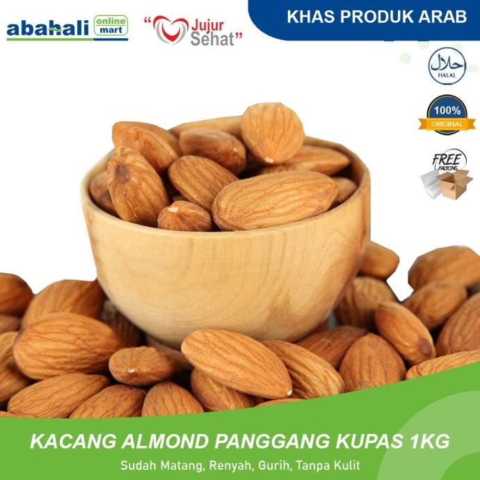 

Kacang Almond Kupas 1 Kg Panggang Roasted Untuk Cemilan Snack ASI