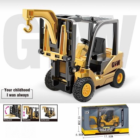 Mainan Mobil DIY Truck Forklip Skala 1:70 MMX77022 Mainan Mobil Konstruksi