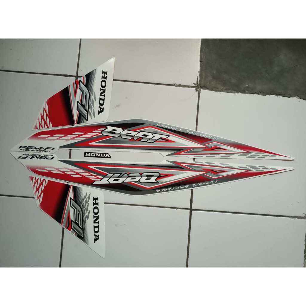 Jual stiker striping honda beat 2014 putih | Shopee Indonesia