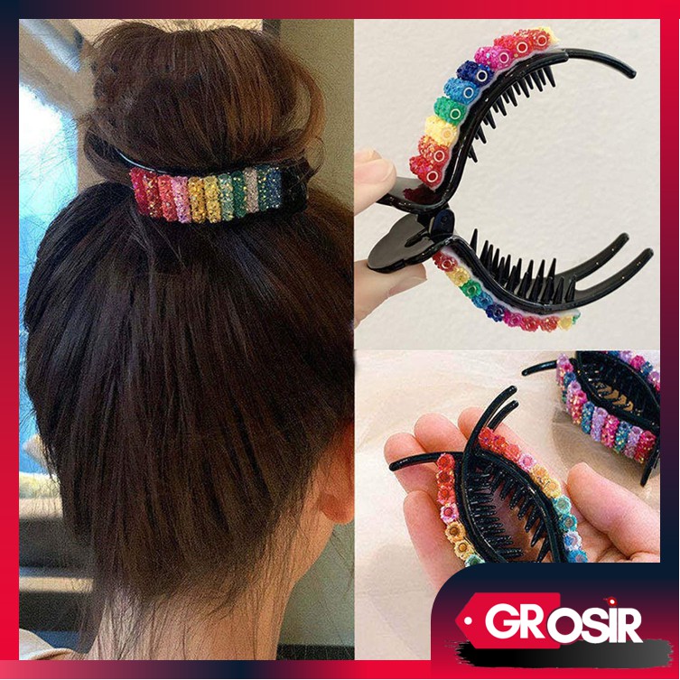 Grosir - F887 Jepit Rambut Fashion Wanita / Jepitan Rambut Manik-Manik / Hair Claw