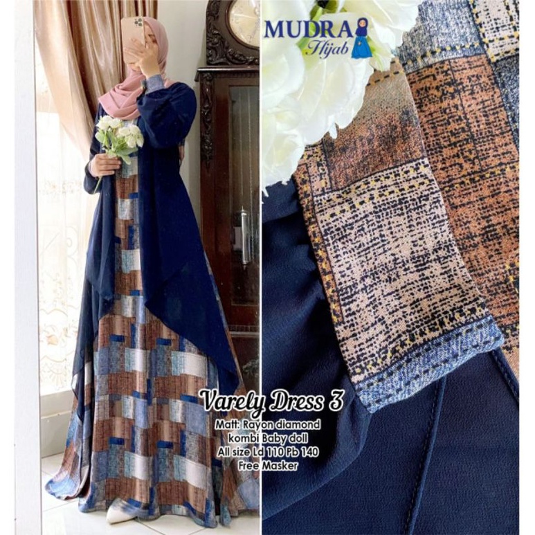 FREE MASKER GAMIS RAYON MOTIF MIX CERUTI BABYDOLL VARELY DRESS 3 BY MUDRA