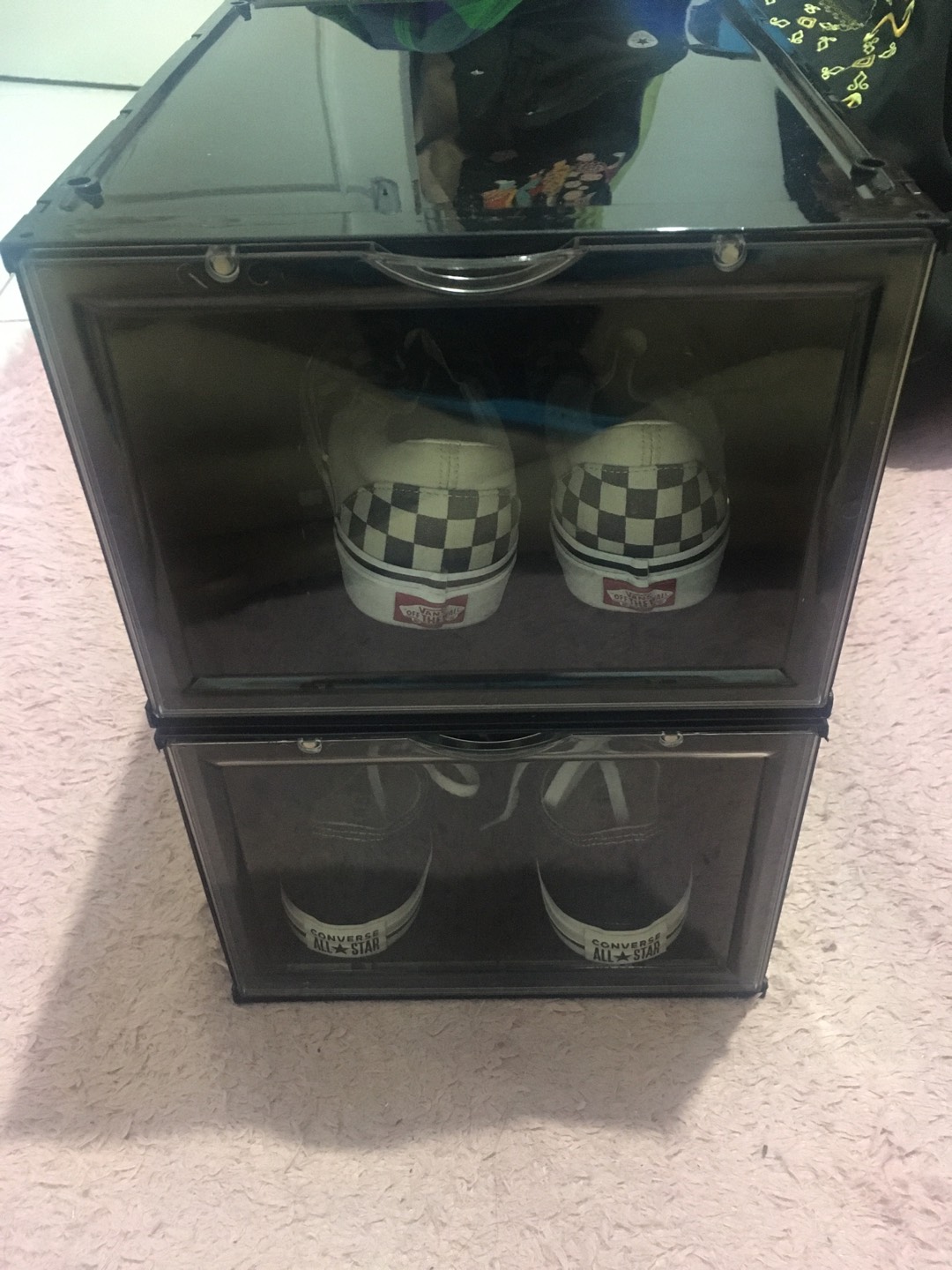 Kotak Rak Tempat Penyimpanan Shoes Sepatu Serbaguna Box Transparan Transparant Lipat Plastik