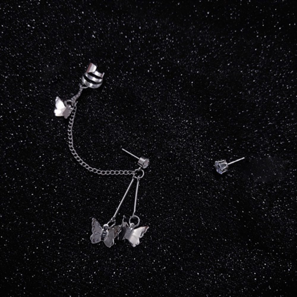 Anting Klip Tulang Telinga Kupu-kupu Korea Baru Dan Anting Stud