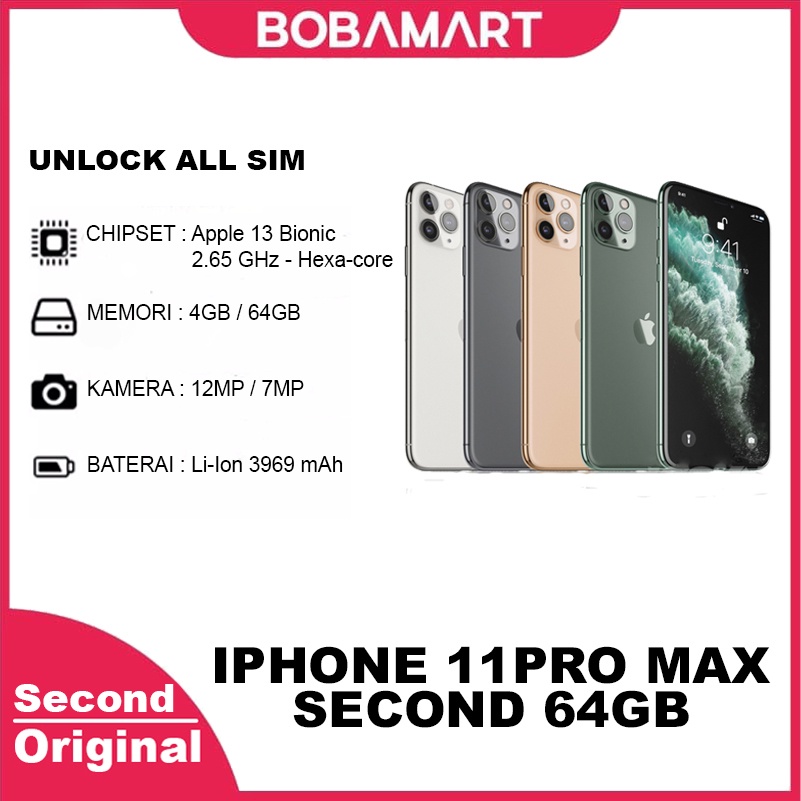 iPhone 11 PRO MAX SECOND / IPHONE 11 PRO MAX 64GB / IPHONE 11 PROMAX / IPHONE 11 PRO MAX 63GB SECOND