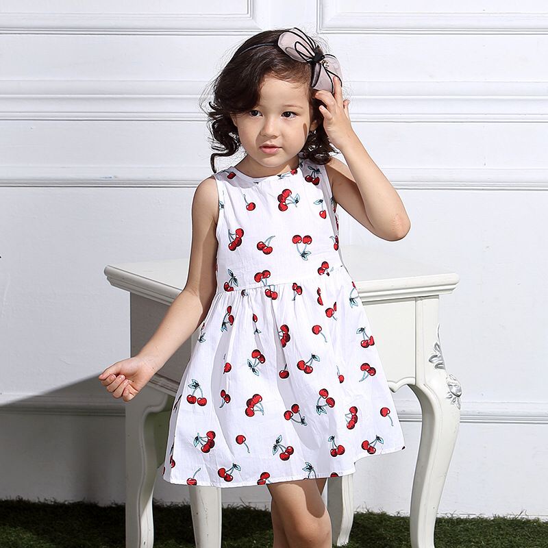 (LOLI-JKT) DRESS ANAK MODEL CHERRY PITA BELAKANG SIZE 110-130