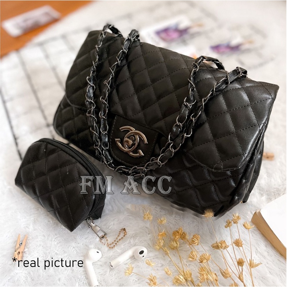 Tas Slempang Wanita Terbaru Korean Style scarlet bordir V behel warna terbaru Gratis Dompet kualitas bahan import terbaik /Tas cewek/ Tas Viral /Tas Wanita