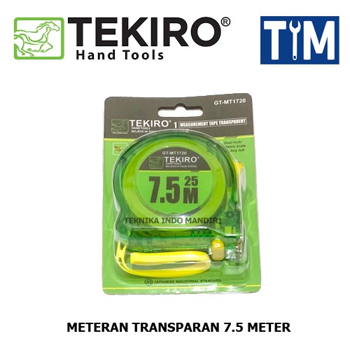 TEKIRO Meteran 7.5 M / Meteran Transparan 7.5 Meter / Meteran Tangan 7.5M