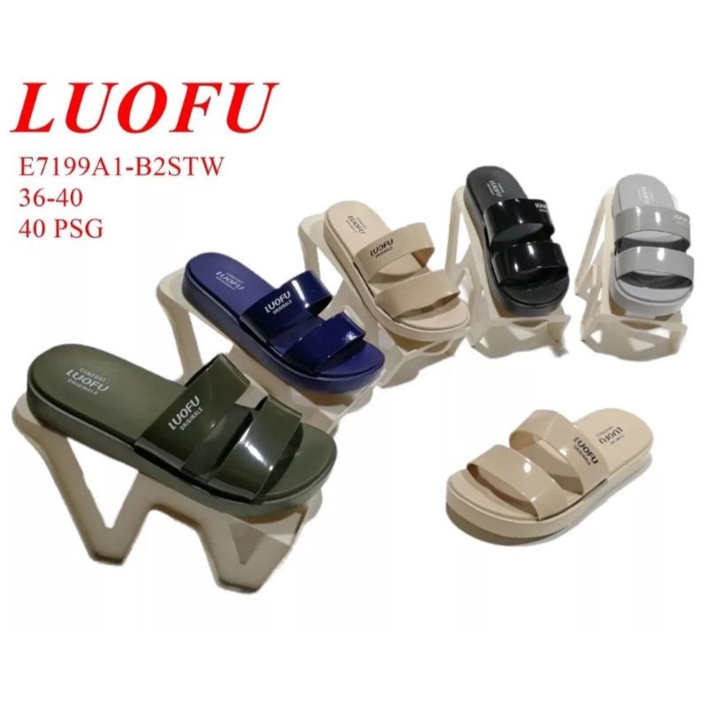 SENDAL JELLY WANITA TERBARU,SENDAL KARET WANITA WEDGES NYAMAN,SENDAL LUOFU BAN2 TRENDY