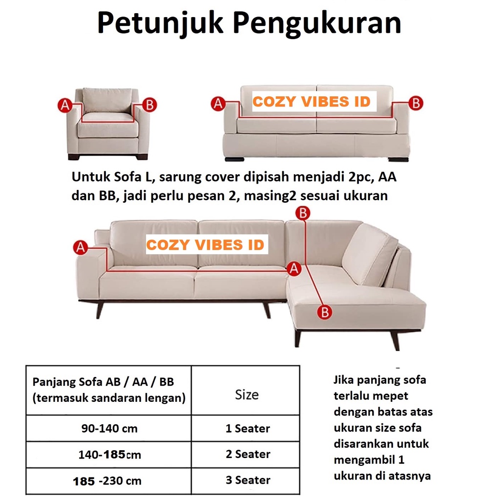 sarung sofa cover 1 seater 2 seater 3 seater s1 elastis elastic motif 1seater 2seater 3seater