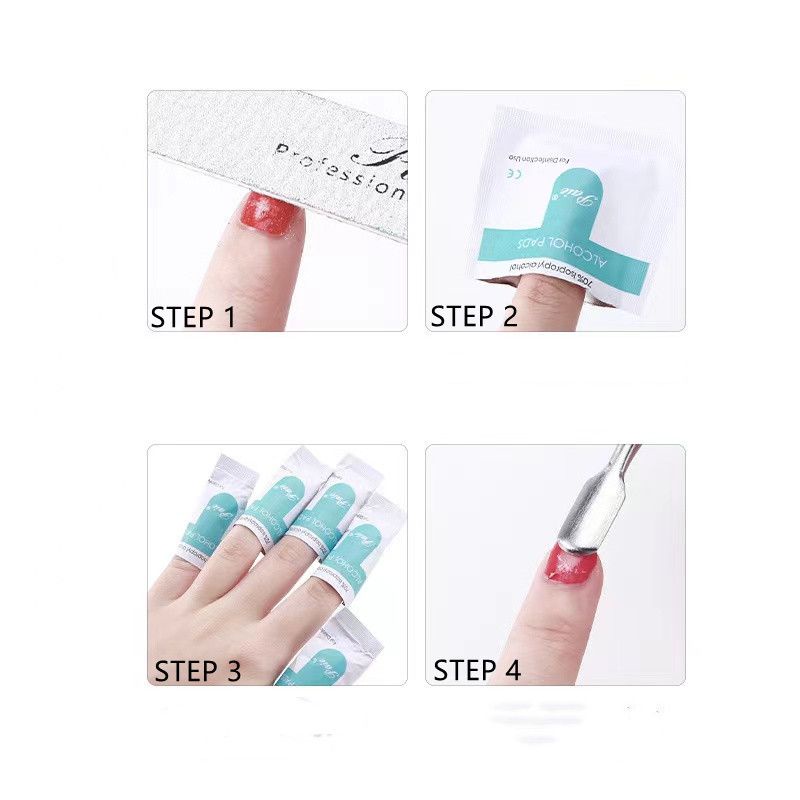 MSY UV Gel Nail Polish Remover &amp; Cleaner Wraps Foil Wipe Penghapus Kutek Gel instan per box isi 200  pcs