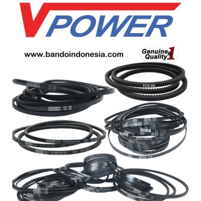 Vanbelt B107 B108 B109 Tali Ban Kipas Bando Mbi Mitsuboshi VPower Van Fan Belt B 107 108 109 V- V Pan Panbelt Fanbelt B-107 B-108 B-109