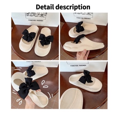 PINKMALL- SANDAL WANITA  SIMPLE KARET NYAMAN IMPORT CLOGS IMPORT ANTI LICIN   dasi kupu-kupu Lucu Keren Terbaru Eva