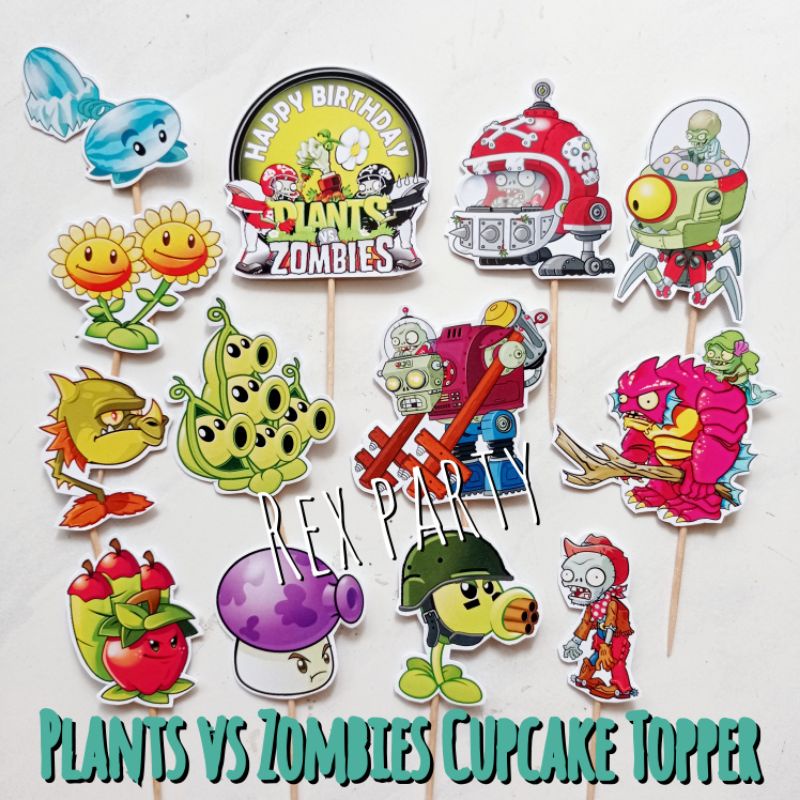 Plants vs Zombies Cupcake Topper / Cupcake Topper Plants vs Zombies / Topper Plants vs Zombies / Cak