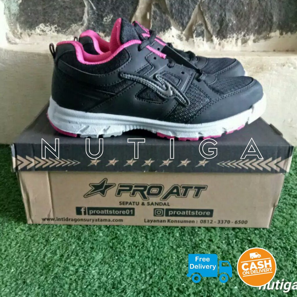 Sepatu Wanita - Sneakers - Kanialadiesoutfit - Original PRO ATT LGH - Hitam Putih Pink