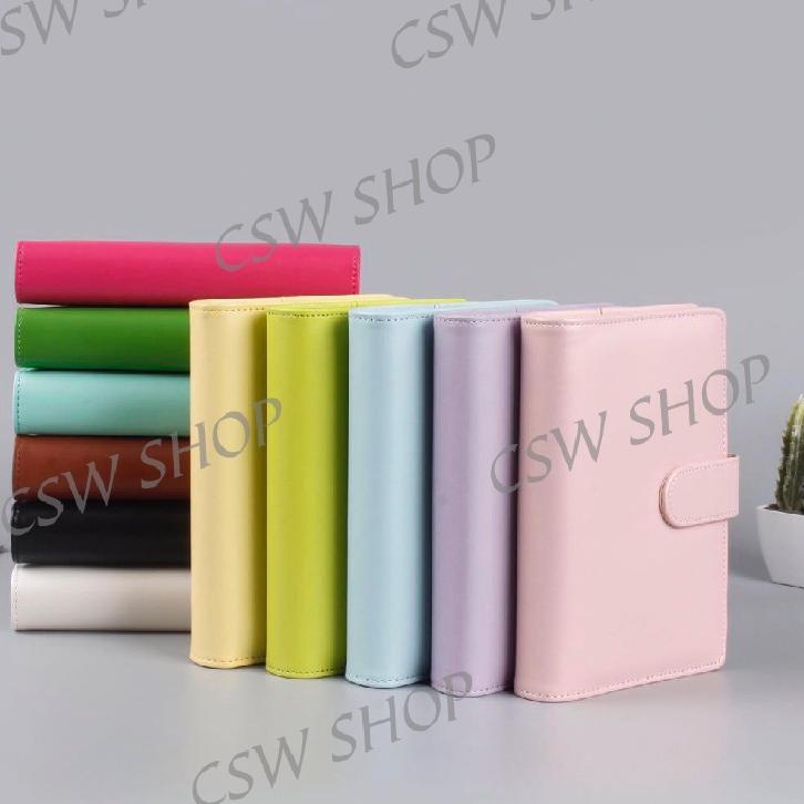

Hot Sell.. Macaron PU Leather Notebook Binder A5 Album Binder 6 Lubang