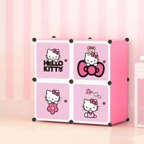 Lemari Susun Bermotif Menarik yang Memiliki Beberapa Pintu / Lemari 4 Susun Doraemon/Hello Kitty