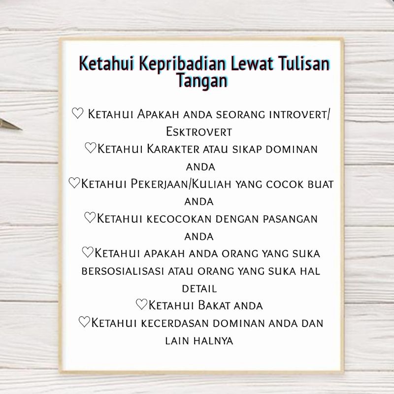 

Jasa Baca Kepribadian Lewat Tulisan Tangan