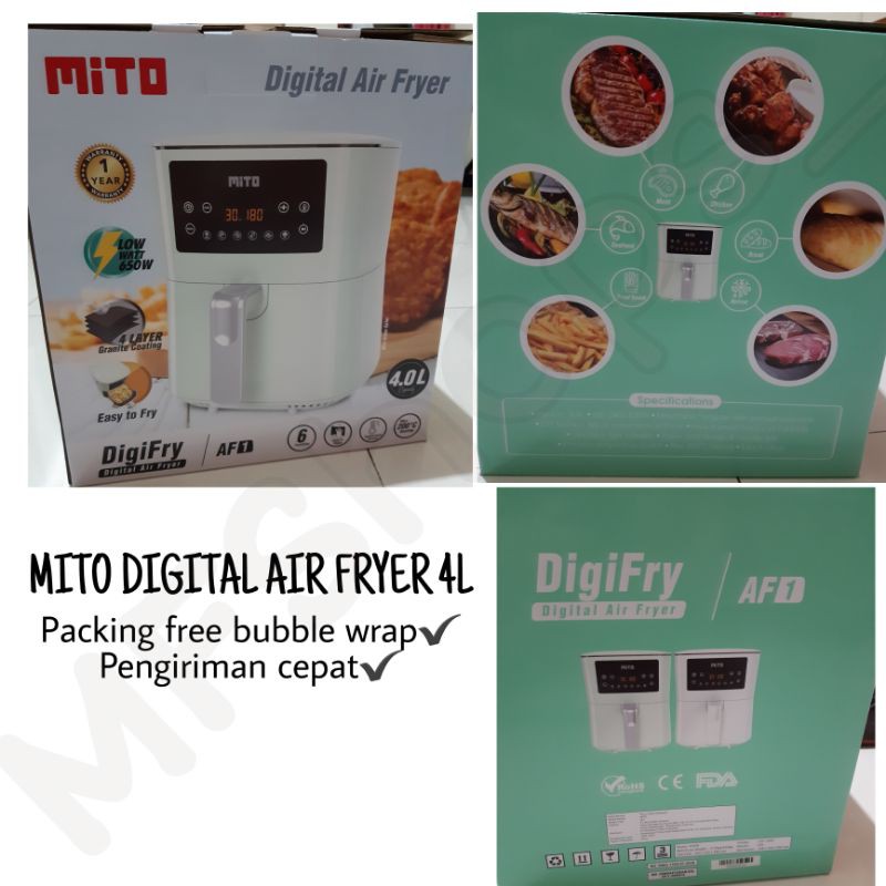 BIG SALE AIR FRYER MITO AF1 WOOD SERIES 4.0L CAPACITY  || PACKING FREE BUBBLE WRAP