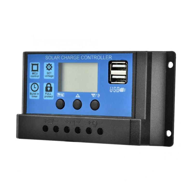 Solar Charge Controller LCD LED Display Solar PWM 12V/24V 30A  USB Panel Surya Charge