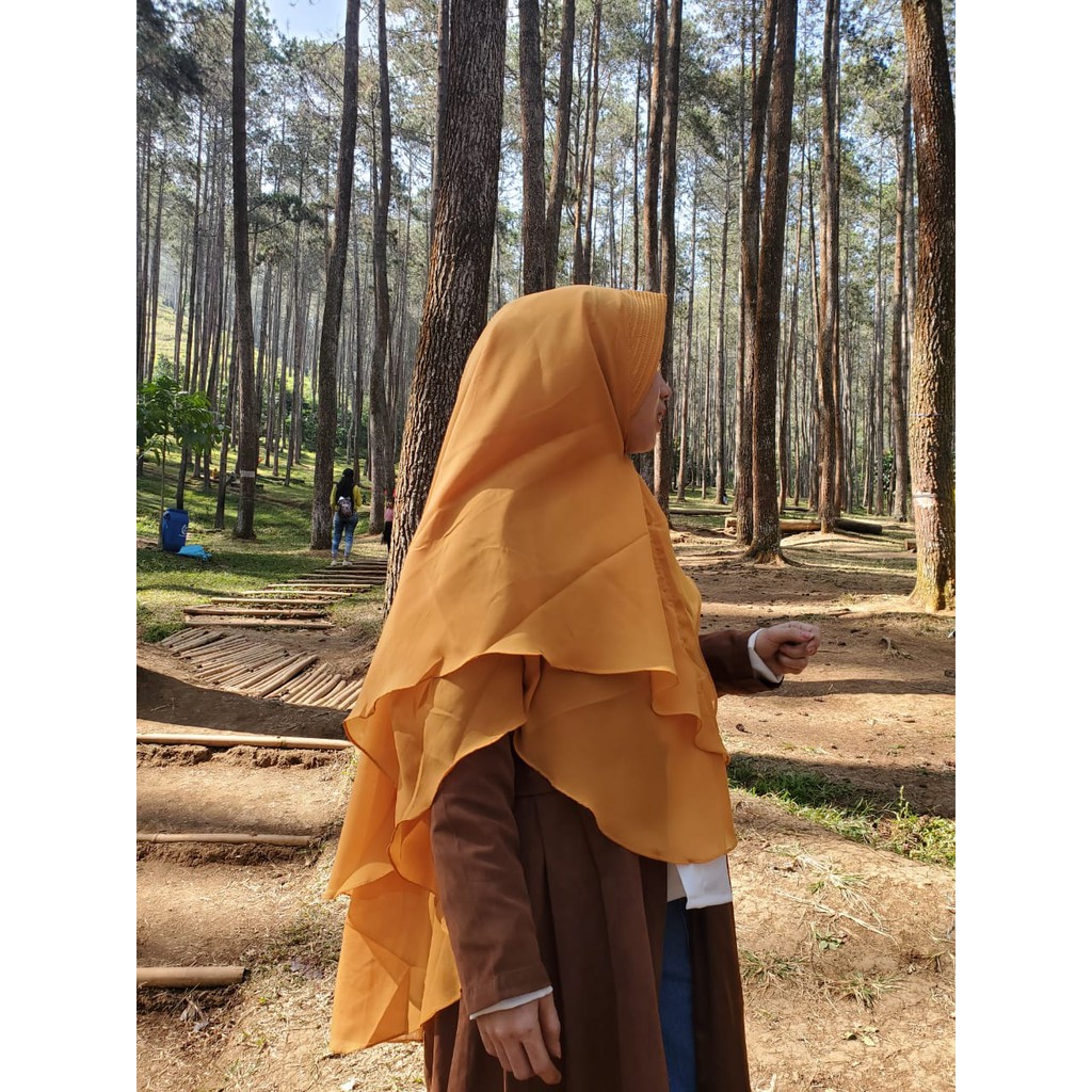 [BISA COD]KHIMAR OVAL 2 LAYER SIMPLE HIJAB INSTAN JILBAB KERUDUNG SYARI KEKINIAN TERBARU 2021-2