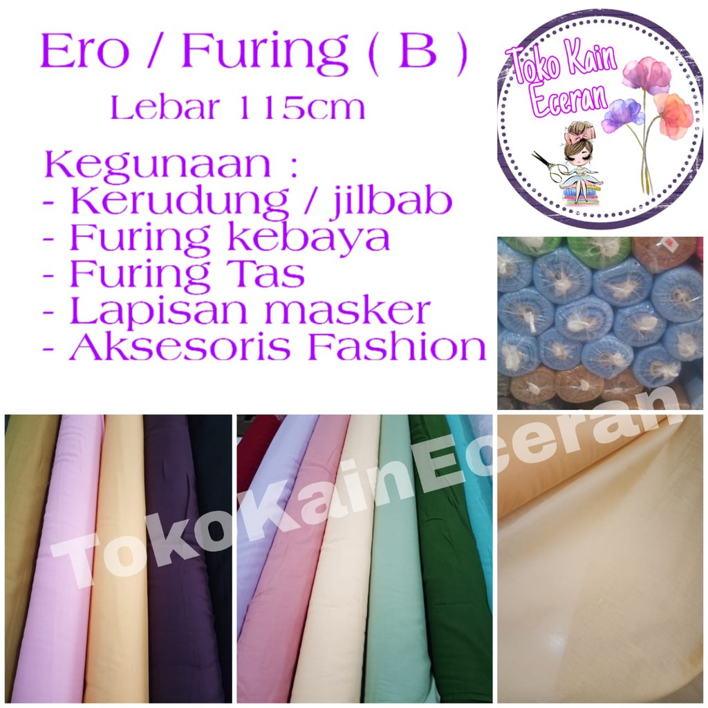 KAIN FURING ERO METERAN POLOS (B) KAIN ERRO KAIN KATUN HERO KAIN FURING BAHAN HIJAB RAWIS SEGI EMPAT