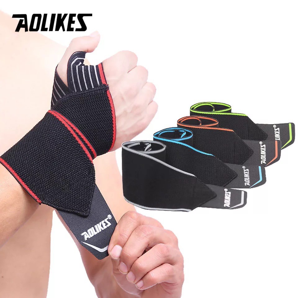 AOLIKES 1540 Wrist Wrap w Hook / Wrist Support / Wristband - Deker Pelindung Pergelangan Tangan