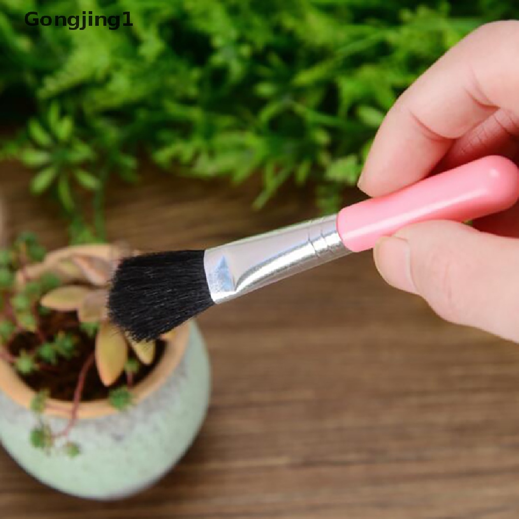 Gongjing1 5Pcs / set Miniatur Sekop + Garpu + Garukan + Kuas + Garukan Untuk Peralatan Berkebun