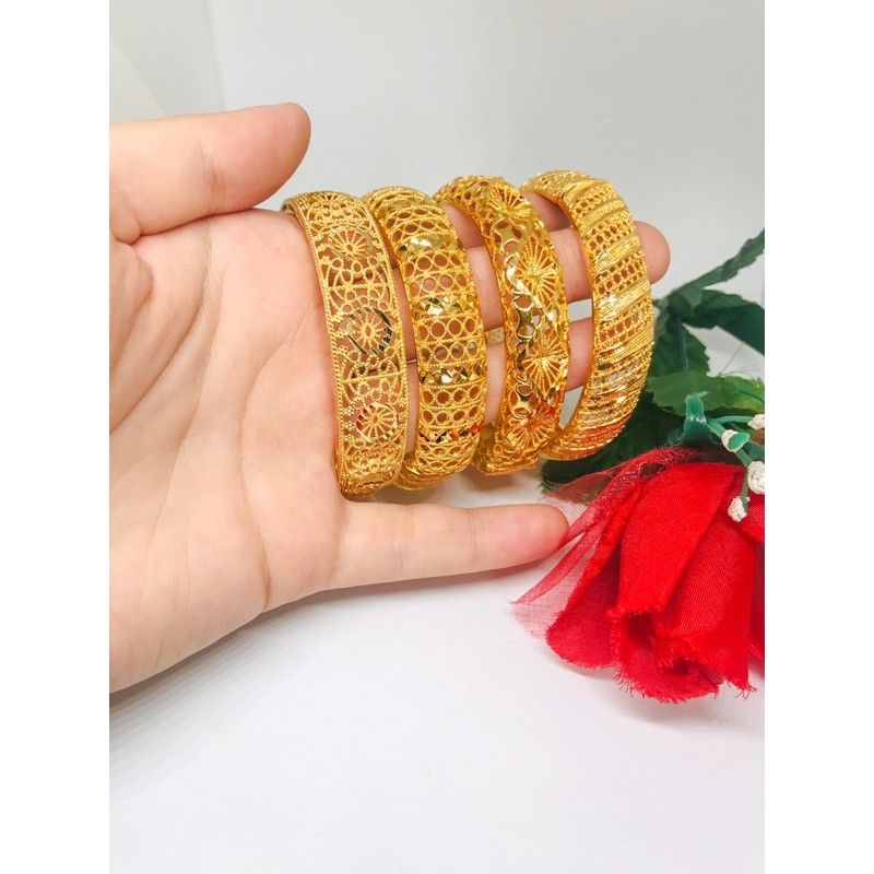 GELANG TABGAN BANGKOK WARNA EMAS 24 K PERHIASAN WANITA DEWASA