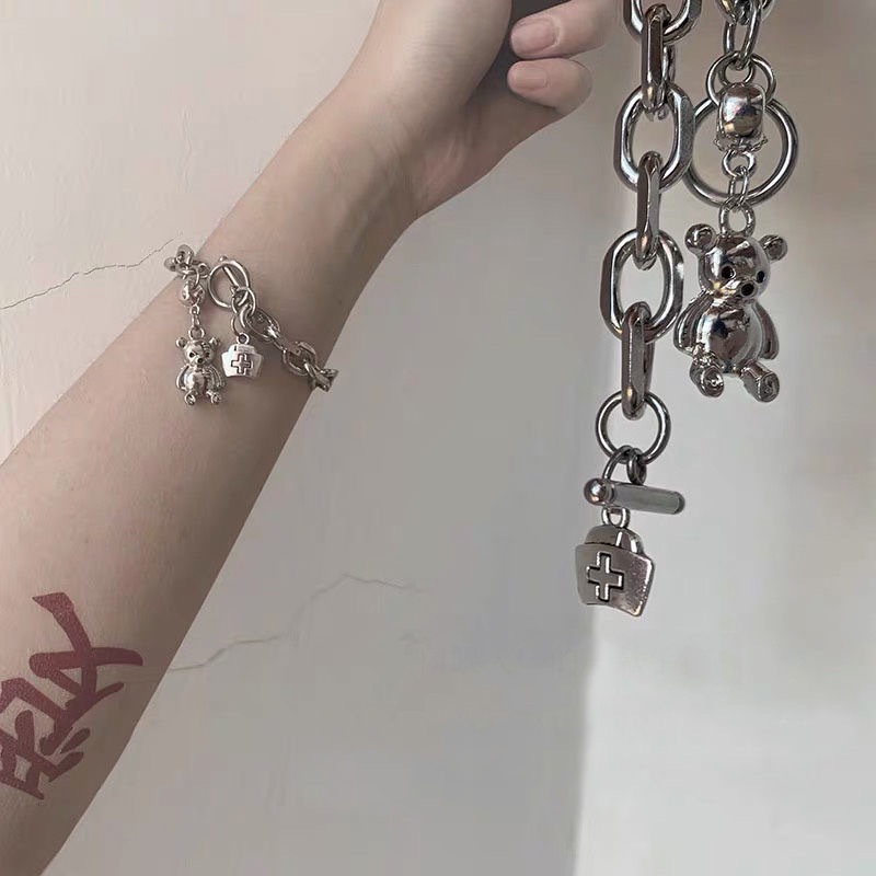 Roselife Gelang Tangan Wanita Desain Beruang / Hati / Kupu-Kupu Simple