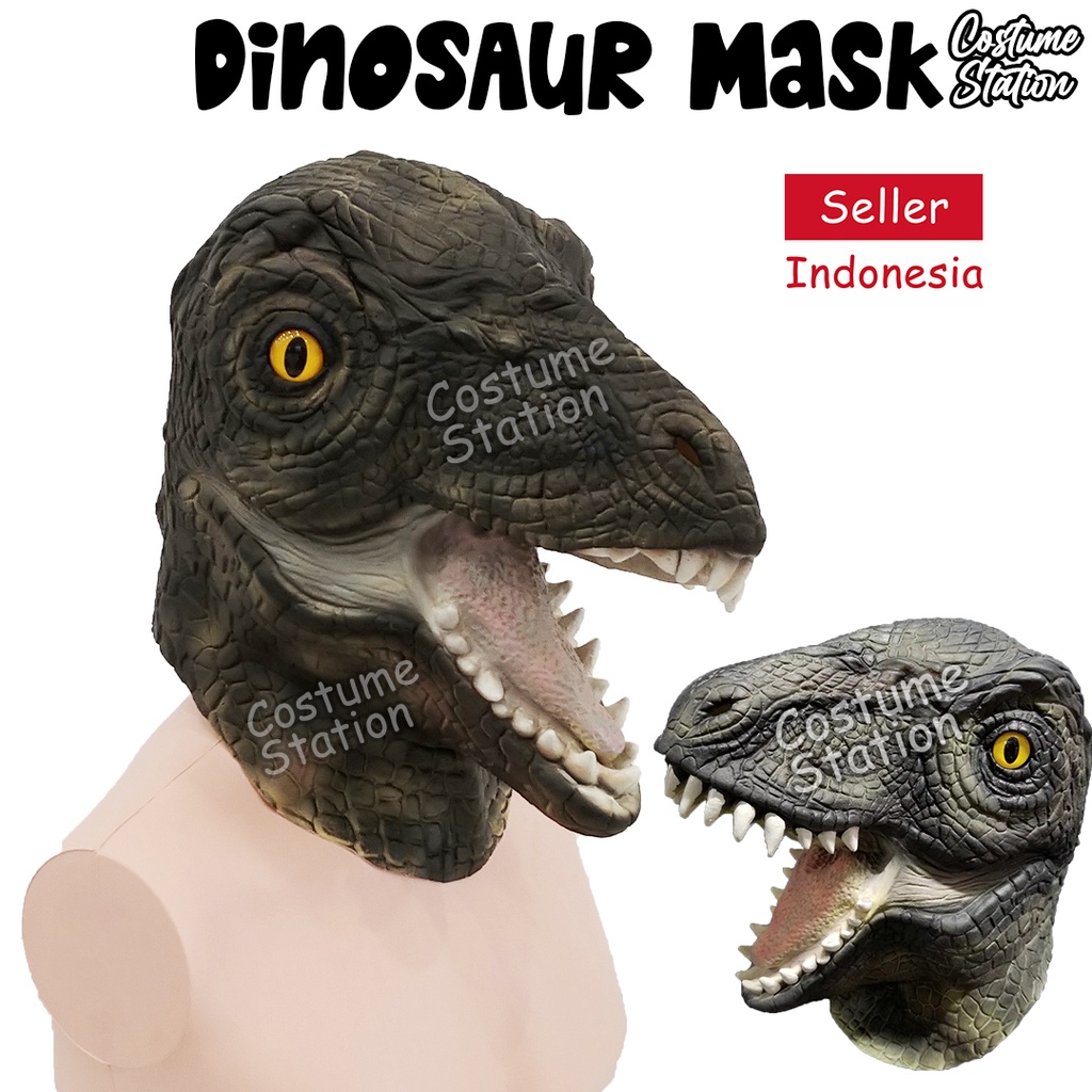 Jual Topeng Dinosaurus Raptor / Trex Mask Latex Dinosaur Hewan Binatang ...